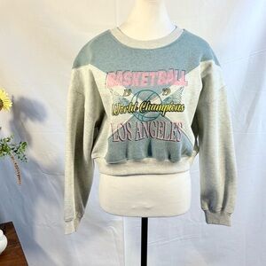 NWT Princess Polly Cropped Basketball Graphic Sweatshirt Sz 8💚